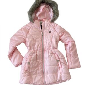 Tommy Hilfiger Light Pink Jacket with Fur Lining Sz L